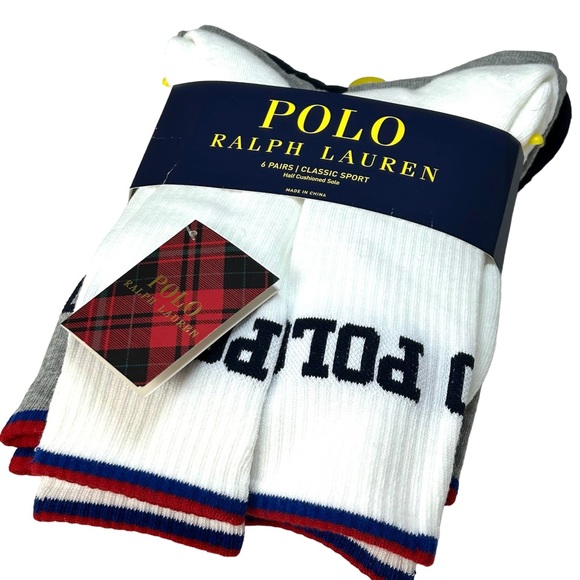 Polo Ralph Lauren Other - Polo Ralph Lauren Mens Casual Classic Sport Socks 6 Pairs Whast ZP821427PKNT New